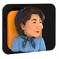 Set of Multiple People Cartoon Avatars with Different Colored Square Frames