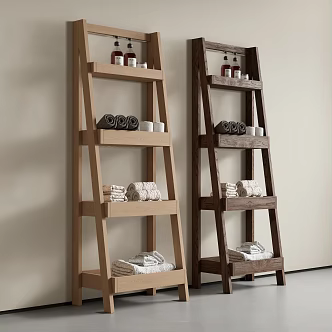 Log Middle-Ancient Towel Rack Storage Rack 3d model