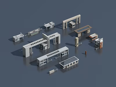 Different Entrance Gate Designs Featuring Modern Architectural Models And Structural Variations 3d model