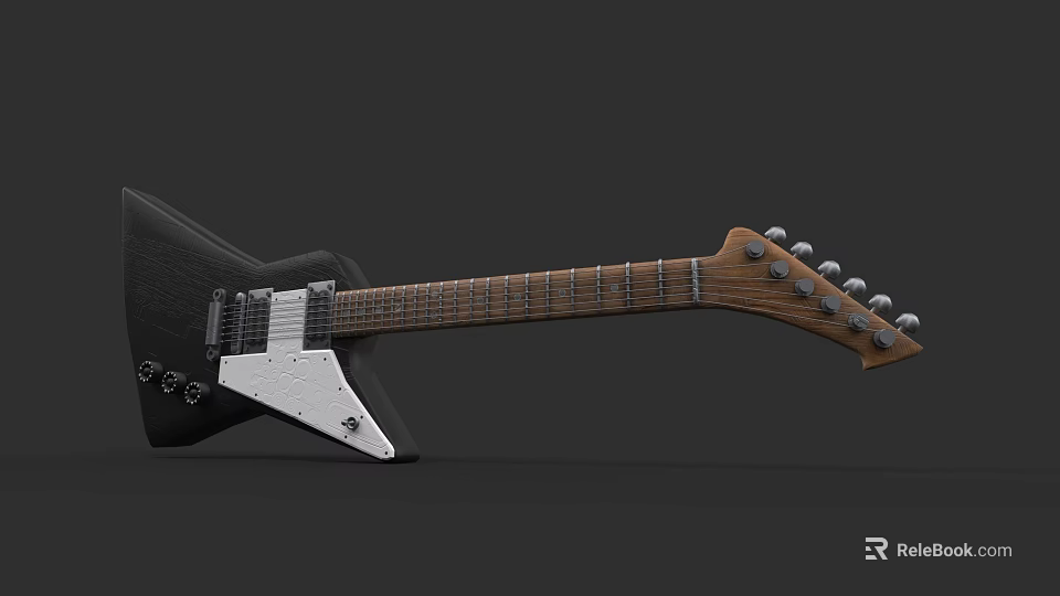 Electric Guitar And Art Painting Tools For Creative Music And Studio Projects 3d model 