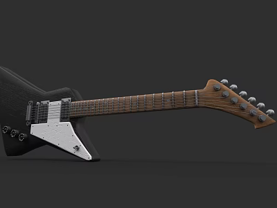 Electric Guitar And Art Painting Tools For Creative Music And Studio Projects 3d model