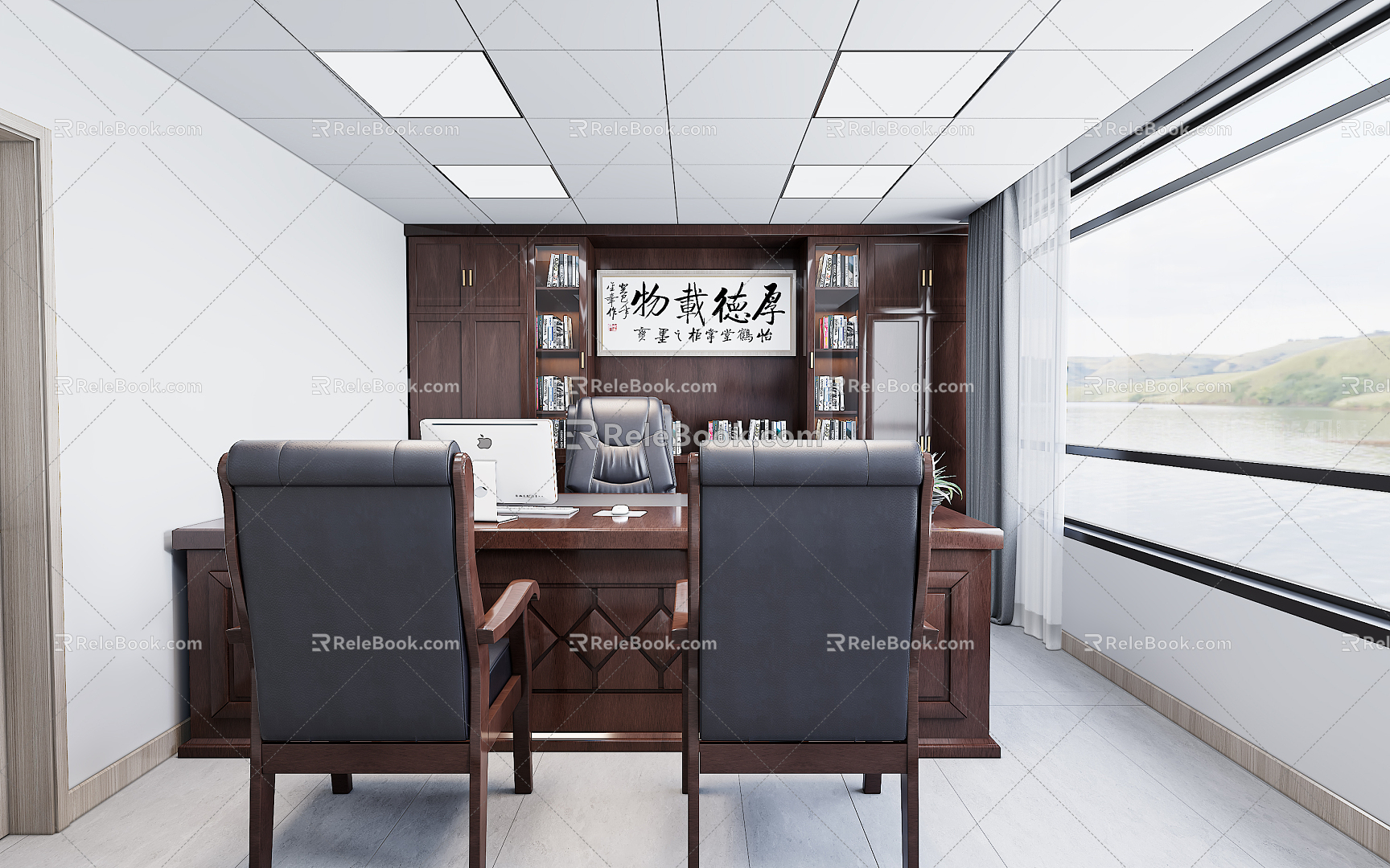 modern office leadership office 3d model