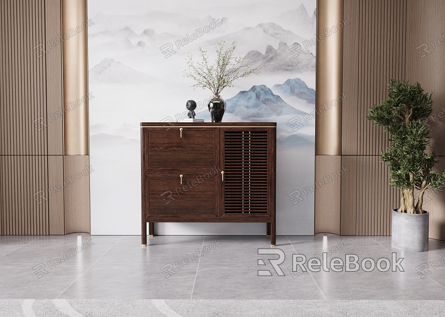 New Chinese Shoe Cabinet Side Cabinet model