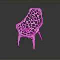 Modern White Minimalist Single Chair With Stylish Perforated Hollow Hole Design