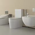 Modern White Bathroom Toilets With Wall Mounted And Floor Standing Designs And Control Panels