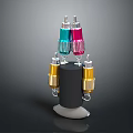 Colorful Jewelry Pendants And Earrings On Black Display Stand With Gold Blue Pink Designs
