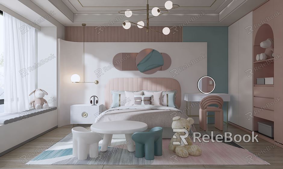 Modern Children's Room Girls Room model