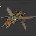 Futuristic Aircraft With Sleek Gray Orange Exterior And Streamlined Wing Design