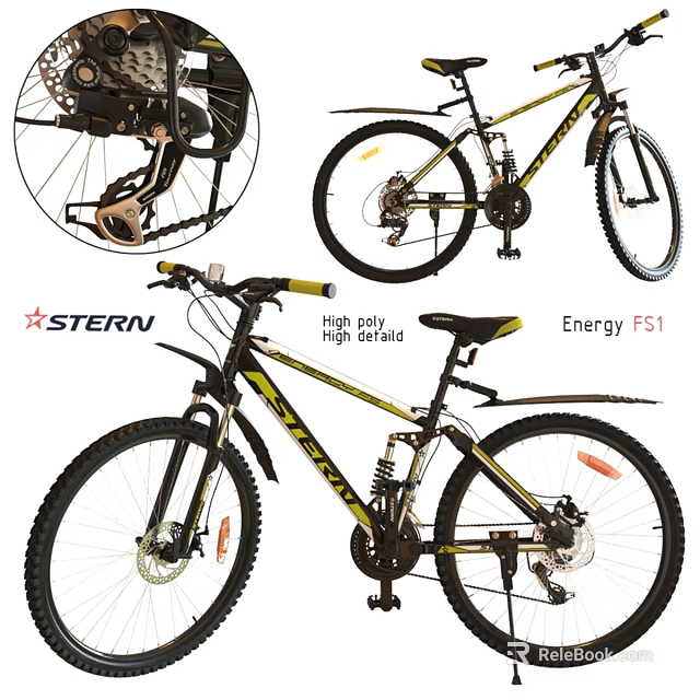 STERU Energy F51 Mountain Bike With High Performance Frame And Wheels 3d model 