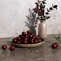 Modern Cherry Cherry Fruit Plate Cherry Fruit Plate Vase Decorative Ornaments Combination 3d model