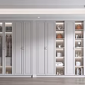 Modern White Wardrobe Interior Design With Glass Doors Lighting And Storage Shelves