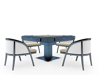 Mahjong tables and chairs 3d model