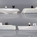 Modern reception desk 3d model