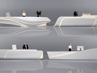 Modern reception desk 3d model