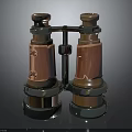 Vintage Copper Binoculars With Dual Barrels Metal Frame And Classic Design