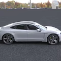 White Sports Car With Sleek Design And Black Roof