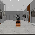 Elegant Modern Clothing Store Interior With Fashion Displays Mannequins And Shelves
