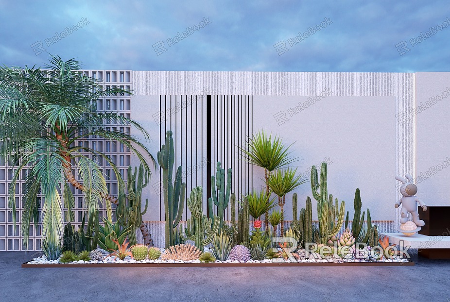 Modern Cactus Courtyard Landscape Plants Shrub Desert Sandy Plants Tropical Plants model