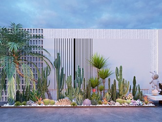 Modern Cactus Courtyard Landscape Plants Shrub Desert Sandy Plants Tropical Plants 3d model