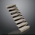 Modern Architectural Staircase With Light Colored Steps And Reflective Surface Design