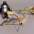 Wicker Leisure Chairs With Modern Curved Armrests And Sturdy Metal Frame Design