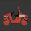 Red Functional Road Roller Vehicle ASP 65 Model For Construction Work 3d model