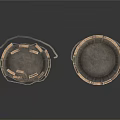 Two Rustic Wooden Buckets With Metal Hoops For Household Daily Use
