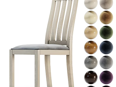Minimalist Design Single Chair With Wooden Frame Comfortable Gray Cushion And Multiple Color Options 3d model