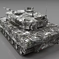 Armored Military Tank With Camouflage Pattern Main Gun And Heavy Tracks Design