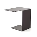 Modern Corner Table With Unique L Shaped Frame And Smooth Dark Brown Top 3d model
