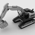 Building Blocks Construction Excavator Toy With Crawler Tracks Mechanical Arm And Shovel Bucket