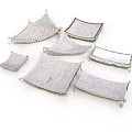 Scene Building Canvas Canopy Components With Various Shapes Gray Fabric And Metal Frames