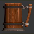 Practical Wooden Mug Featuring Natural Wood Grain And Metal Bands Handle Design