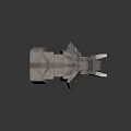 3D Pixelated Elephant Model With Blocky Gray Design And White Tusks 3d model
