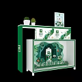 Check in Area For Global Organic New Life With Green Plants And Display Stand