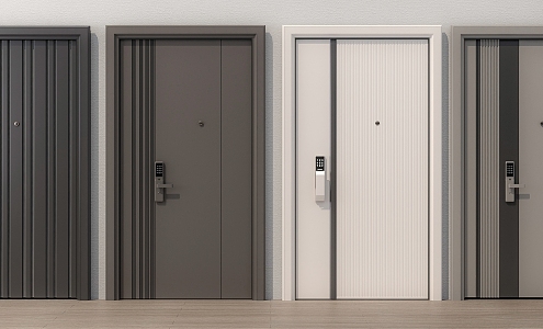 Modern security door single door 3d model