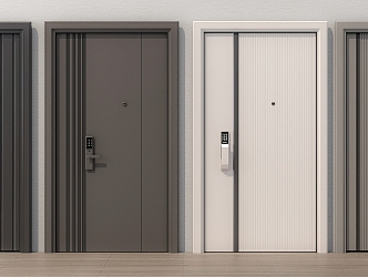 Modern security door single door 3d model