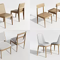 Modern Dining Chairs With Wooden Frame And Various Fabric Seat Colors