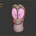 Cute White Cartoon Game Movie Character With Big Black Eyes Smiling Expression And Friendly Face