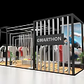 GMARTHION Fashion Exhibition Booth With Hanging Clothes Model Poster And Plants