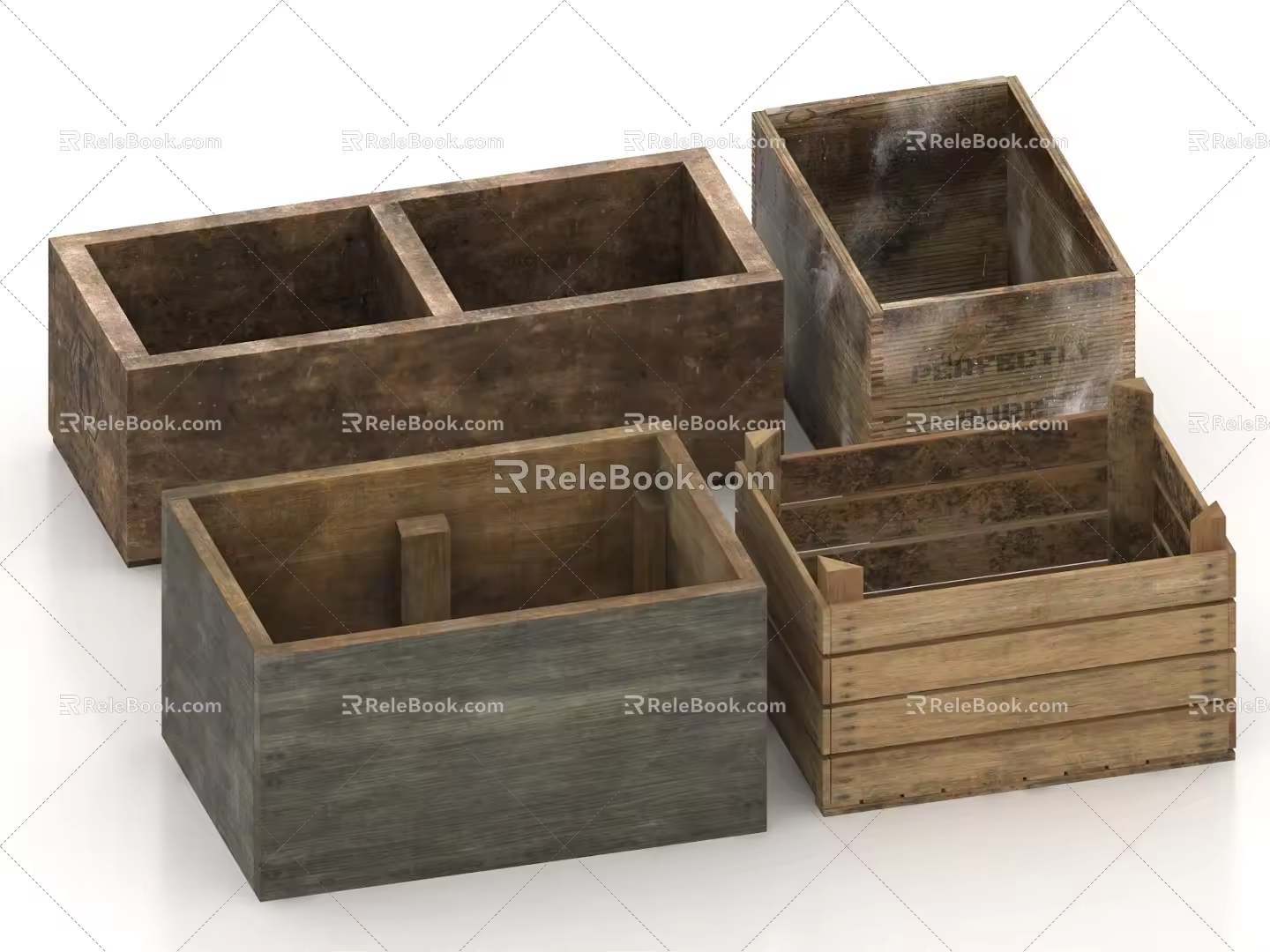 Wooden Crate Box Wooden Crate Express Box Turnover Box Fruit Box 3d model