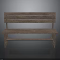 Rustic Wooden Bench With Solid Backrest And Smooth Seat Surface