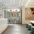 Modern Hair Salon Interior With Black Styling Chairs Mirrors Workstations And Green Accents
