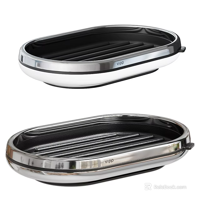 VDP Electric Grill Pan With Stainless Steel Body Oval Design For Home Cooking 3d model 