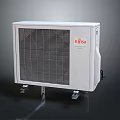 Fujitsu White Air Conditioner Outdoor Unit With Heat Dissipation Grille And Bracket
