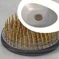 Curved Bowl Shaped Garden Ornaments With Golden Spiky Decorative Elements