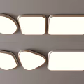 Modern Ceiling Lights Featuring Various Shapes Such As Oval Square And Polygon Designs 3d model