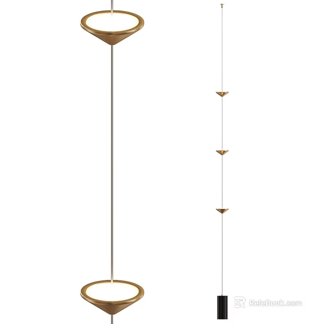 Modern Brass Pendant Light Design With Multiple Hanging Pendants For Dining Room 3d model
