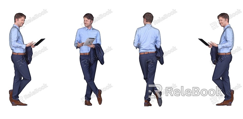 Business Male Office Figure Standing Men Suit Men model