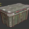 Green Military Style Storage Container With Red Stripe And 24H Label